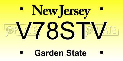 V78STV New Jersey License Plate