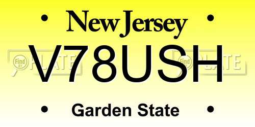 V78USH New Jersey License Plate