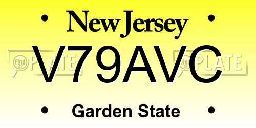 V79AVC New Jersey License Plate