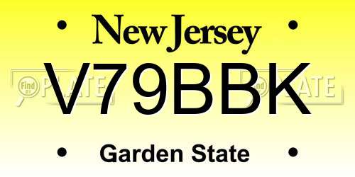 V79BBK New Jersey License Plate