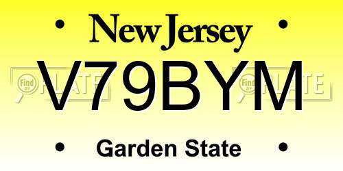 V79BYM New Jersey License Plate