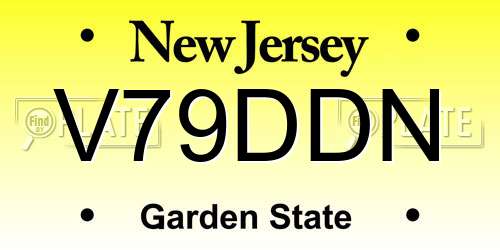 V79DDN New Jersey License Plate