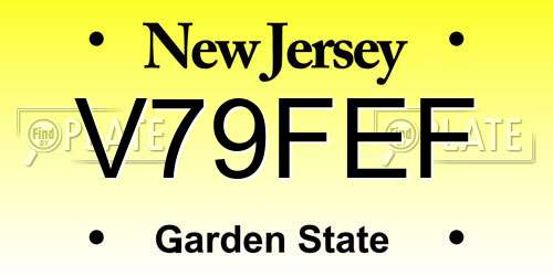 V79FEF New Jersey License Plate