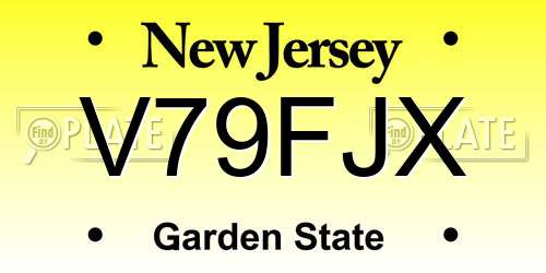 V79FJX New Jersey License Plate