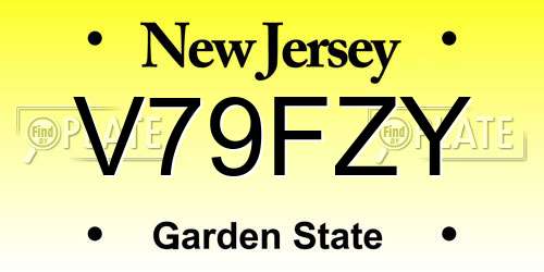 V79FZY New Jersey License Plate