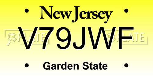 V79JWF New Jersey License Plate