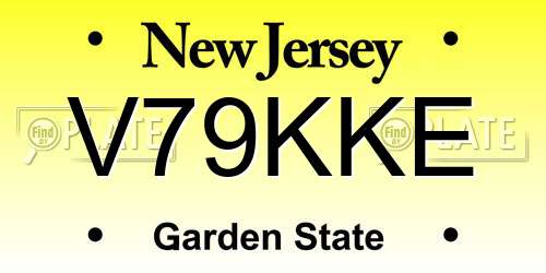 V79KKE New Jersey License Plate