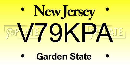 V79KPA New Jersey License Plate