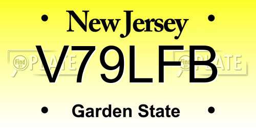 V79LFB New Jersey License Plate