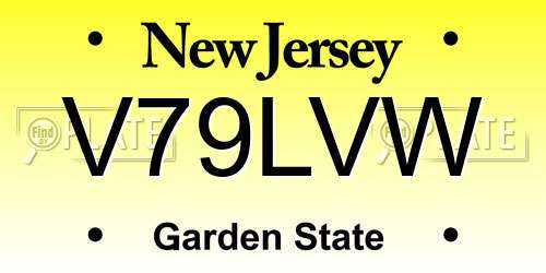 V79LVW New Jersey License Plate