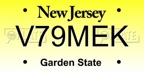 V79MEK New Jersey License Plate