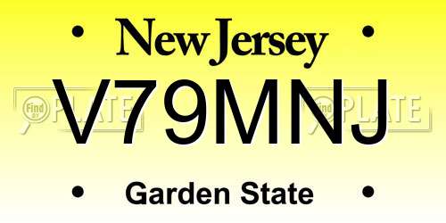 V79MNJ New Jersey License Plate