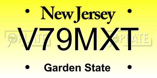 V79MXT New Jersey License Plate