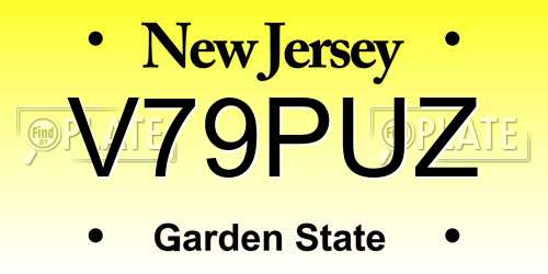 V79PUZ New Jersey License Plate