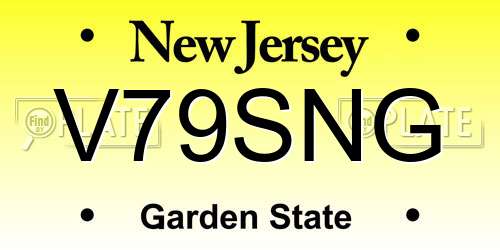V79SNG New Jersey License Plate