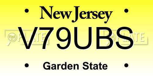 V79UBS New Jersey License Plate