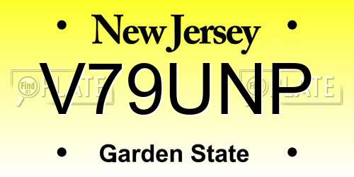 V79UNP New Jersey License Plate