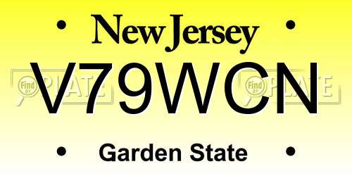 V79WCN New Jersey License Plate