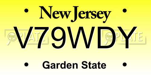 V79WDY New Jersey License Plate