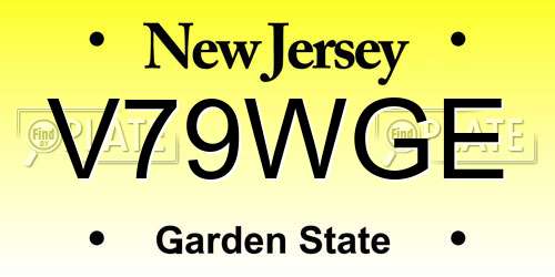 V79WGE New Jersey License Plate