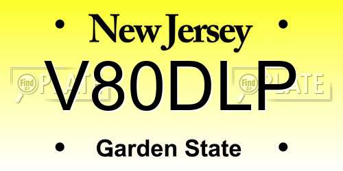V80DLP New Jersey License Plate