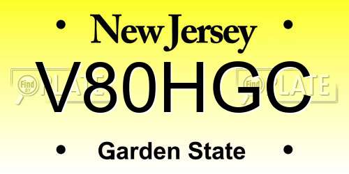 V80HGC New Jersey License Plate