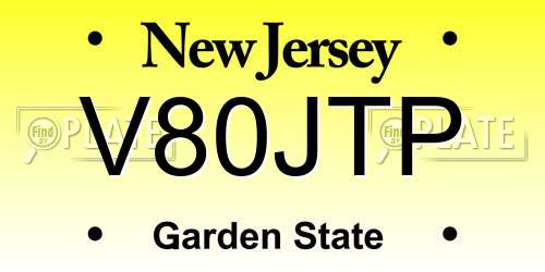 V80JTP New Jersey License Plate