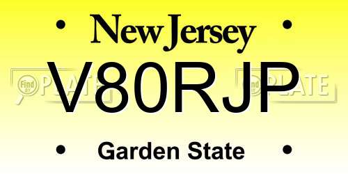 V80RJP New Jersey License Plate