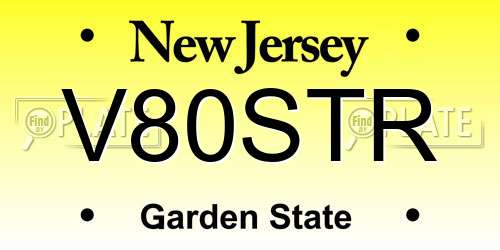 V80STR New Jersey License Plate