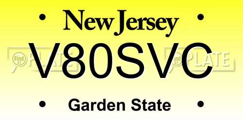 V80SVC New Jersey License Plate