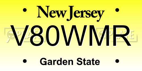 V80WMR New Jersey License Plate