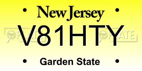 V81HTY New Jersey License Plate