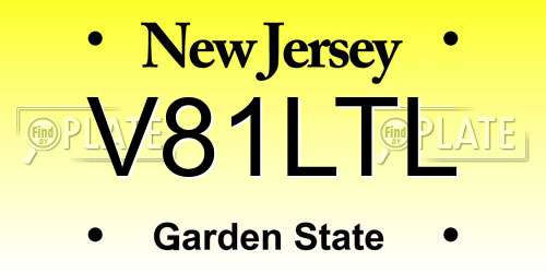 V81LTL New Jersey License Plate