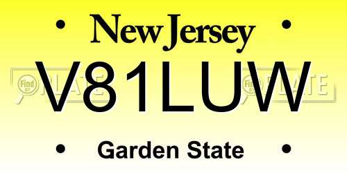 V81LUW New Jersey License Plate