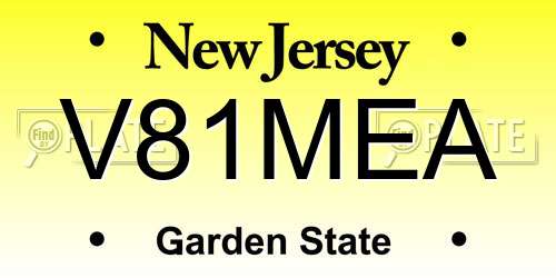 V81MEA New Jersey License Plate
