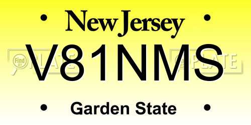 V81NMS New Jersey License Plate