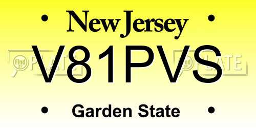V81PVS New Jersey License Plate
