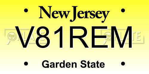 V81REM New Jersey License Plate