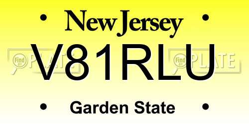 V81RLU New Jersey License Plate