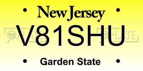 V81SHU New Jersey License Plate