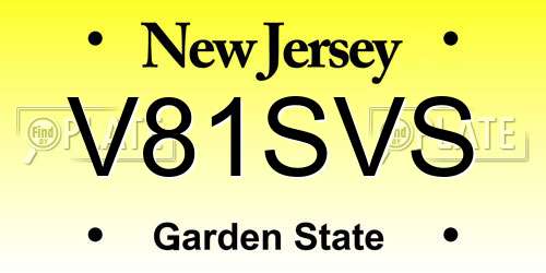V81SVS New Jersey License Plate