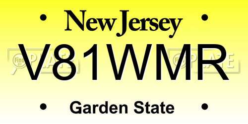 V81WMR New Jersey License Plate
