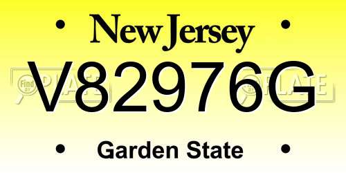 V82976G New Jersey License Plate