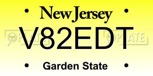 V82EDT New Jersey License Plate