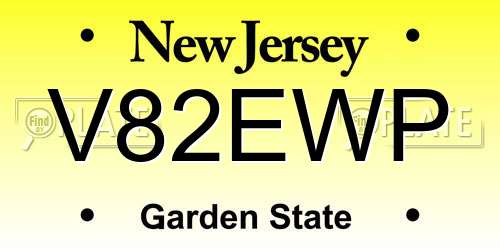 V82EWP New Jersey License Plate