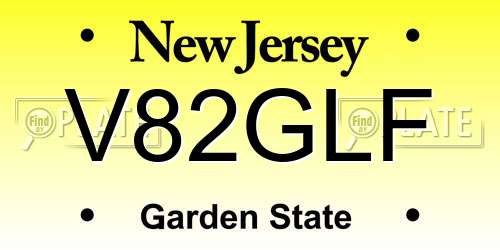 V82GLF New Jersey License Plate