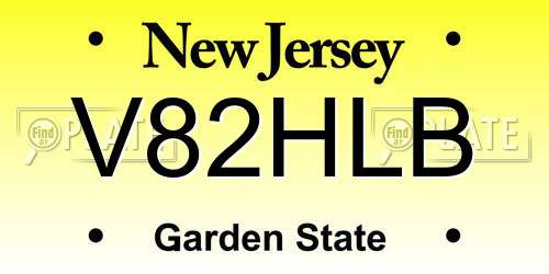V82HLB New Jersey License Plate