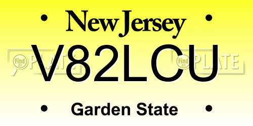 V82LCU New Jersey License Plate