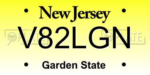 V82LGN New Jersey License Plate
