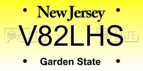 V82LHS New Jersey License Plate